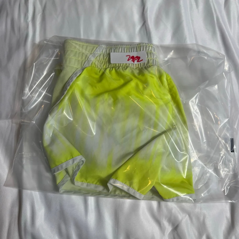 Women's Nike Neon Green & White Tie-Dye Athletic Shorts M